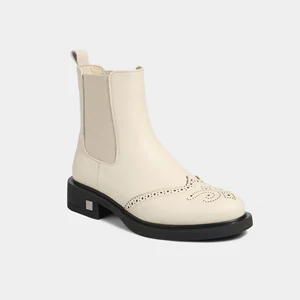 Vintage Comfort Ankle Boots Brogue Detailing Chelsea Booties Elastic Gusset Contrast Panel Classic Retro Fashion for Autumn