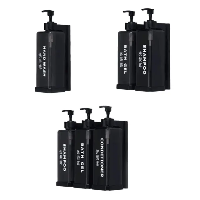 500ml Black Kitchen Sink Soap Dispenser - Manual Press, Stainless Steel Head, PE Bottle