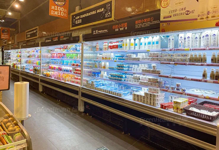 Different Size Supermarket Refrigerator for Cold Drinks and Dairy