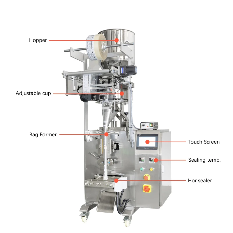 Automatic Small Pistachio Mixed Nuts Peanut Sachet Packaging Almonds Candy Walnut Melon Seeds Granule Filling Packaging Machine