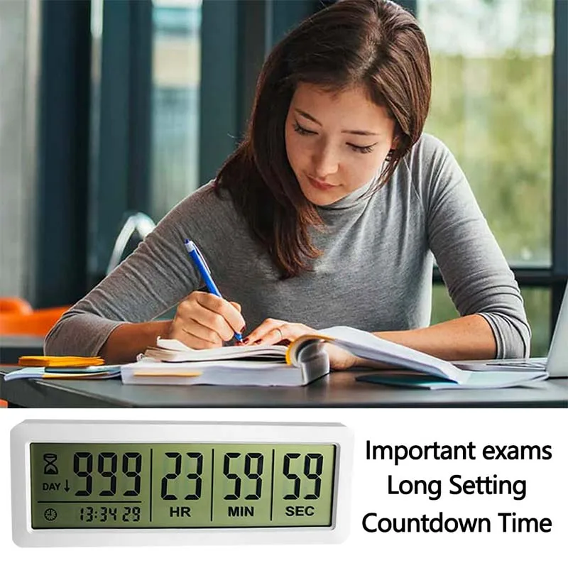 Temporizador de cuenta regresiva de mesa J R, pantalla de día, hora,  minuto, segundo, 999 días, temporizador de reloj con imán