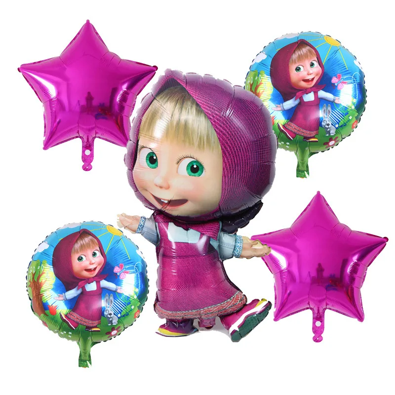 Cartoon Foil Aluminum Bear Masha Balloon For Children's Party ...