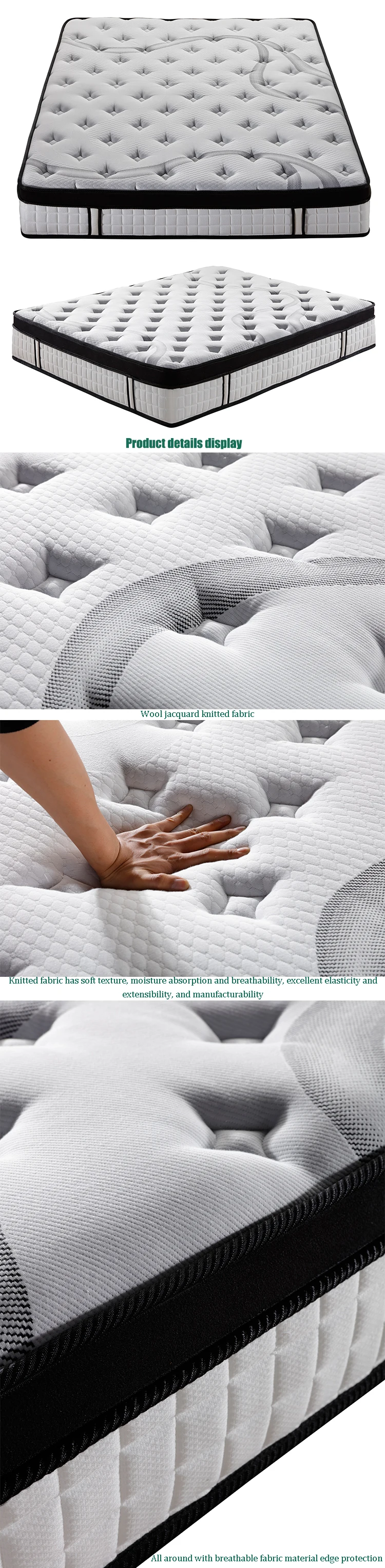 wholesales price luxury 14" king single hotel latex queen gel memory foam spring bed mattress sale