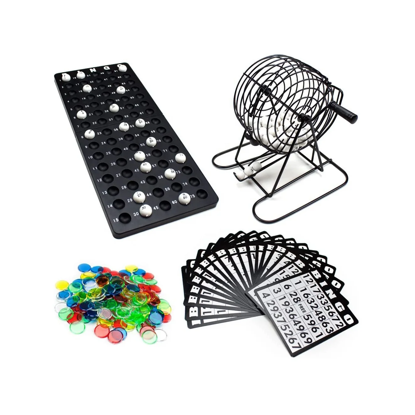 Игровой набор GIBBON для бинго включает карты радужные чипы держатель металлическая