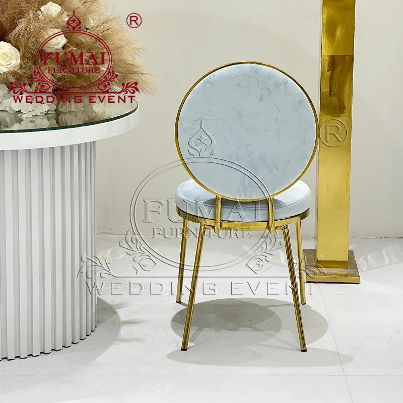Titanium Stainless Steel Frame Round Back Unique Wedding Chair for Weddings