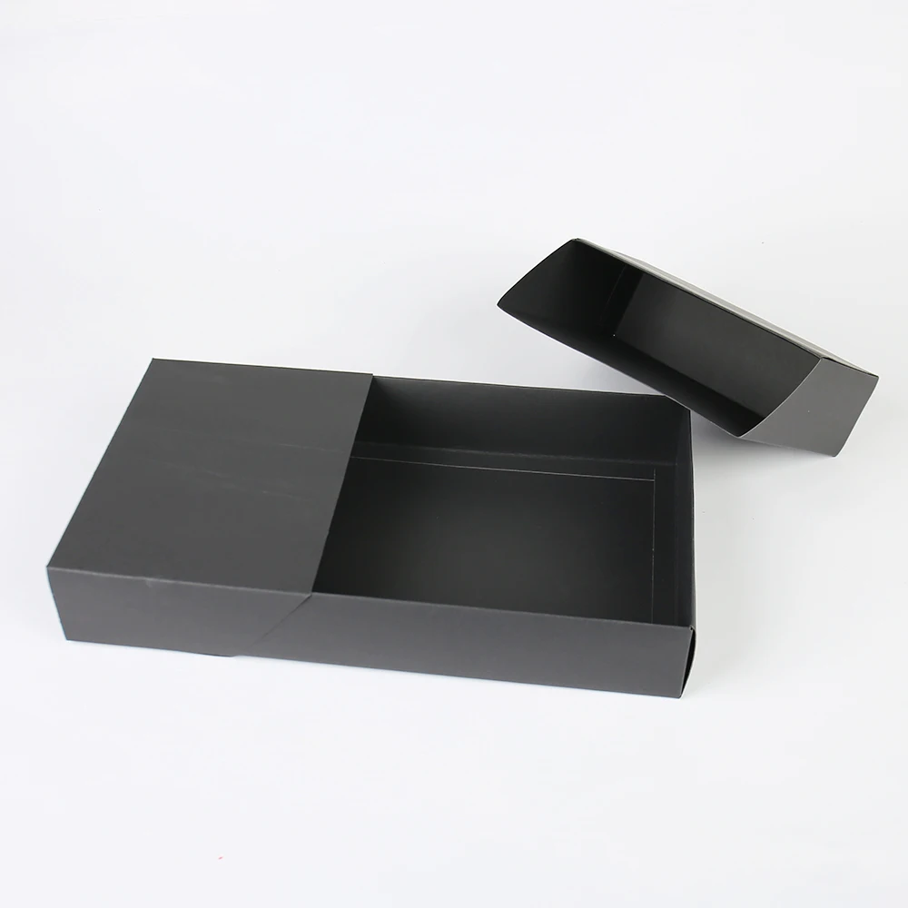 Customizable Foldable biodegradable Black Kraft Paper Picnic Box for Camping Spring Outings Lunch Bento Packaging Disposable Box manufacture