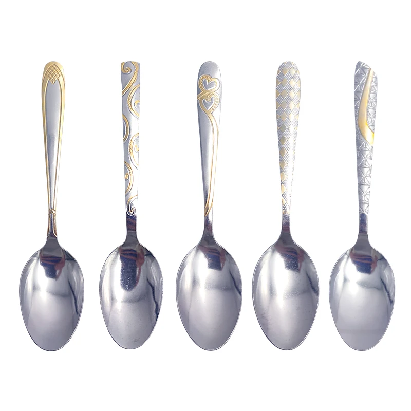 Dinner Gilded Spoon Set Tablespoons Premium Food Grade Stainless Steel