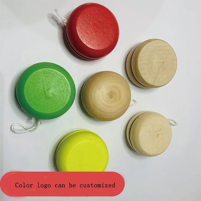 HOYE ремесло под заказ цветной логотип деревянный шар йо-йо вращающийся цветной шар йо-йо тянущийся шар игрушки