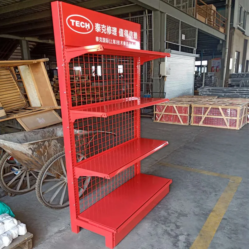 Grocery Store Rack 4 Layers Supermarket Shelves System Gondola