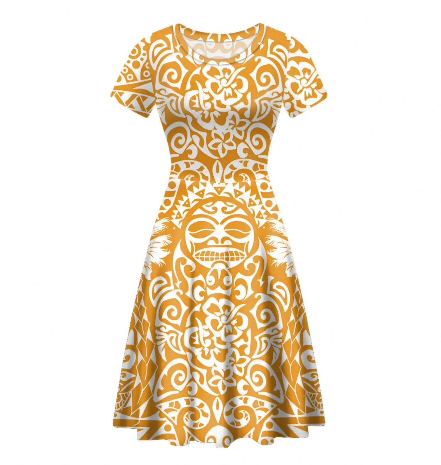 Custom Design Yellow Polynesian Traditional Tribal Printed Evening Short Dresses Wholesale One Piece Dresses Women Summer Sexy Buy One Piece Dress Evening Short Dresses Dresses Women Summer Sexy Product On Alibaba Com