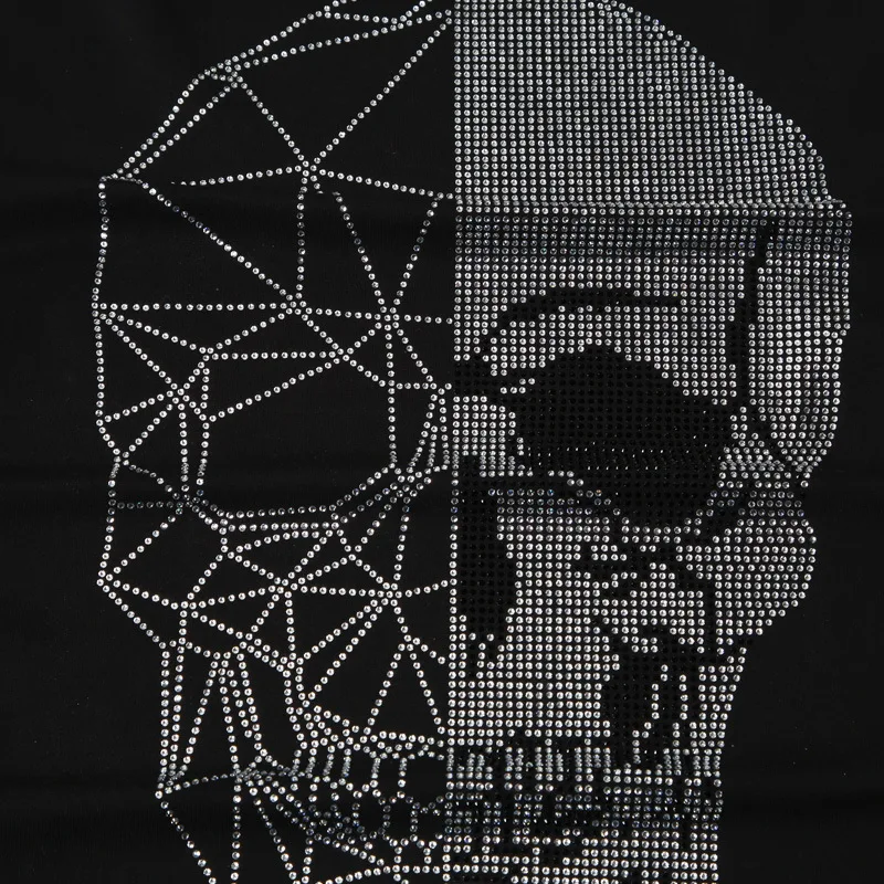 Crown and lion face rhinestone iron on appliques rhinestone hot fix transfer design for t shirts bags