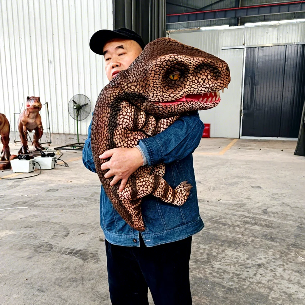 Haichuan Custom Tyrannosaurus Rex Dinosaur Puppet Full-Size Animatronic Dino Handheld Puppet for Sale