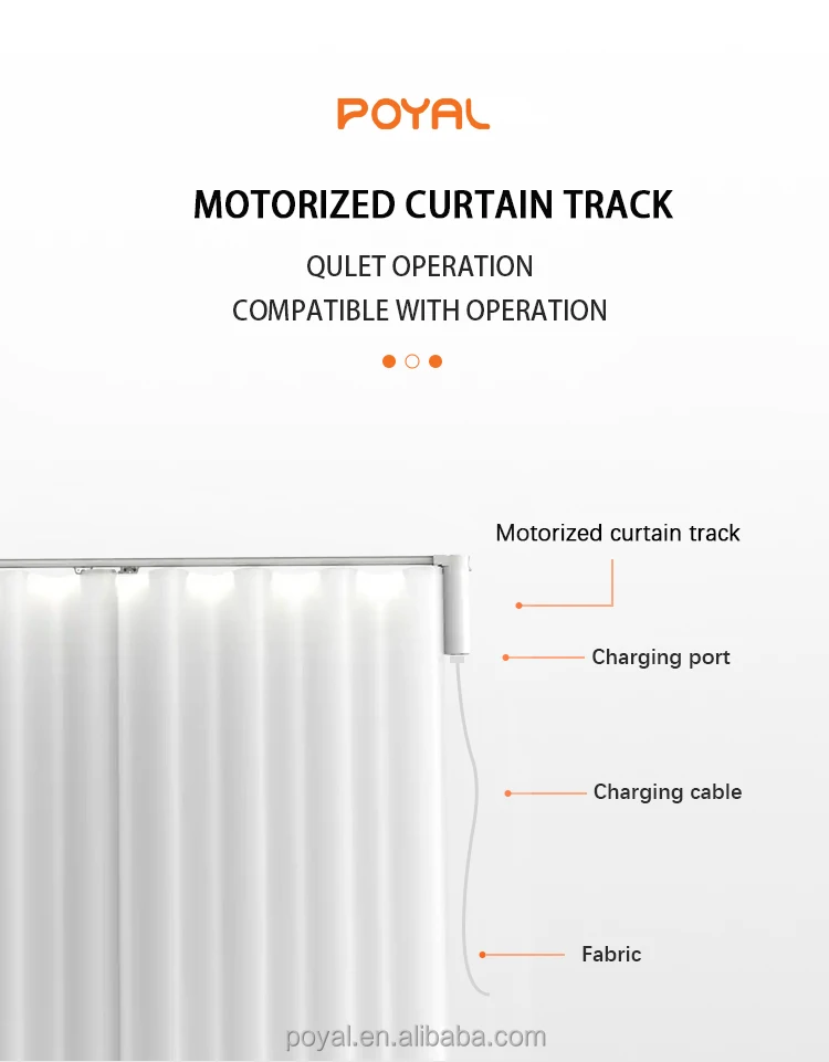 Poyal Remote Control Wifi Smart Motorized Curtain Track And Intelligent Curtain Motor System