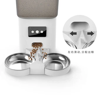 Rongxiang 6L feeder WiFi  app remote dispenser for cat double stainless steel bowls automatic feeder dispenser pet feeder auto