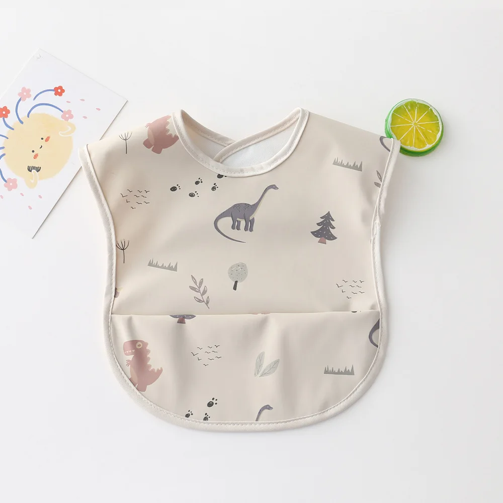 Waterproof detachable Baby Bibs Infant Toddler  Feeding Bib With Food Catcher Easy Clean & Washable Baby Art smock supplier