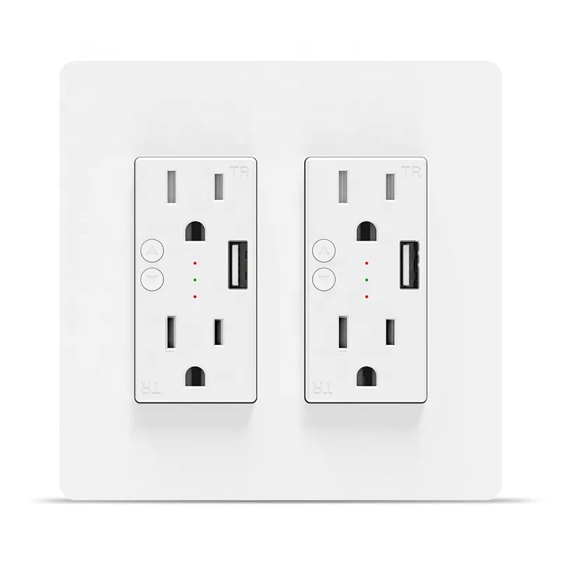 Milfra US Smart Wi-Fi Duplex TR Receptacle with 2.1A USB charge