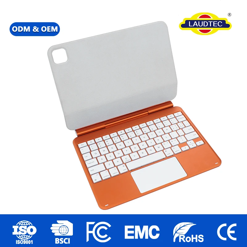 Teclado magnético inalámbrico ultrafino de diseño personalizado de alta calidad con trackpad de cristal para iPad Pro de 13