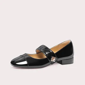 Round Toe One-character-style Buckle Shoes Flat Shoes Versatile Mary Jane Sandals Comfortable Dress Shoes