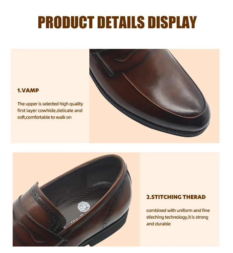 Lanci High Quality Luxury Brown Genuine Leather Men Dress Shoes For Men ...