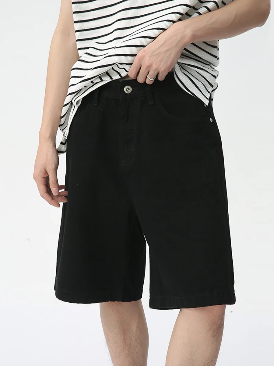 Hoge kwaliteit retro baggy denim shorts jeans heren losse pasvorm heren jorts_voghion.com