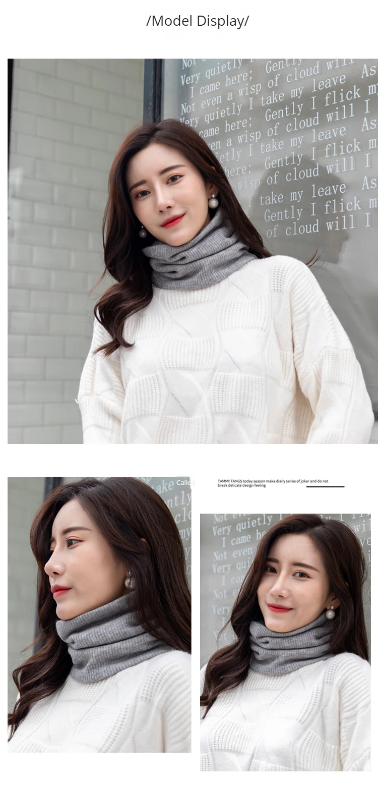 2023 Women Fleece Neck Warmer Windproof Snood Winter Thermal Neck