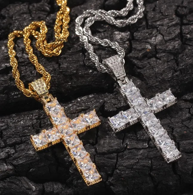 Kalung Hiphop Liontin Salib Emas,Kalung 