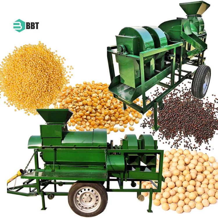 Tractor Attached Maize Thresher Corn Peeling and Threshing Machine Multi Crop Thresher Machine With Diesel Engine