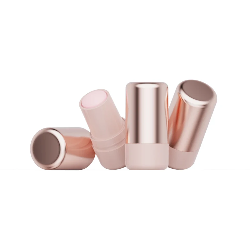 Choebe New pp 7ml Mini Vacuum Plating pink Top Fill Bottom Fill Cosmetic Packaging Rotating Lip Balm Tube Lipstick Container