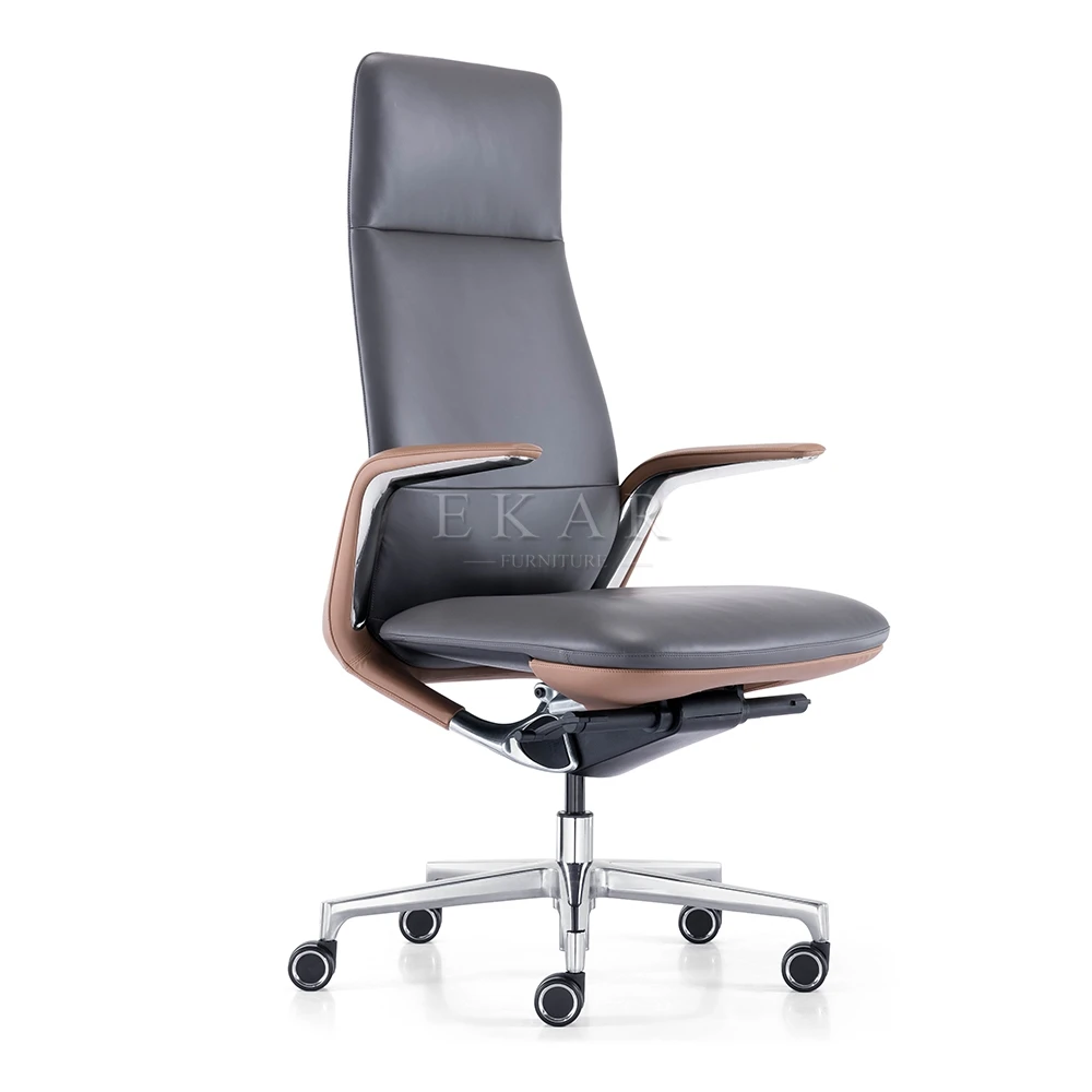 Luxury Office Furniture CEO လှည့်ပတ်ရုံးခုံ သက်တောင့်သက်သာ ကျောမြင့်အရေပြား စီမံခန့်ခွဲရေး မန်နေဂျာ ရုံးခုံများ