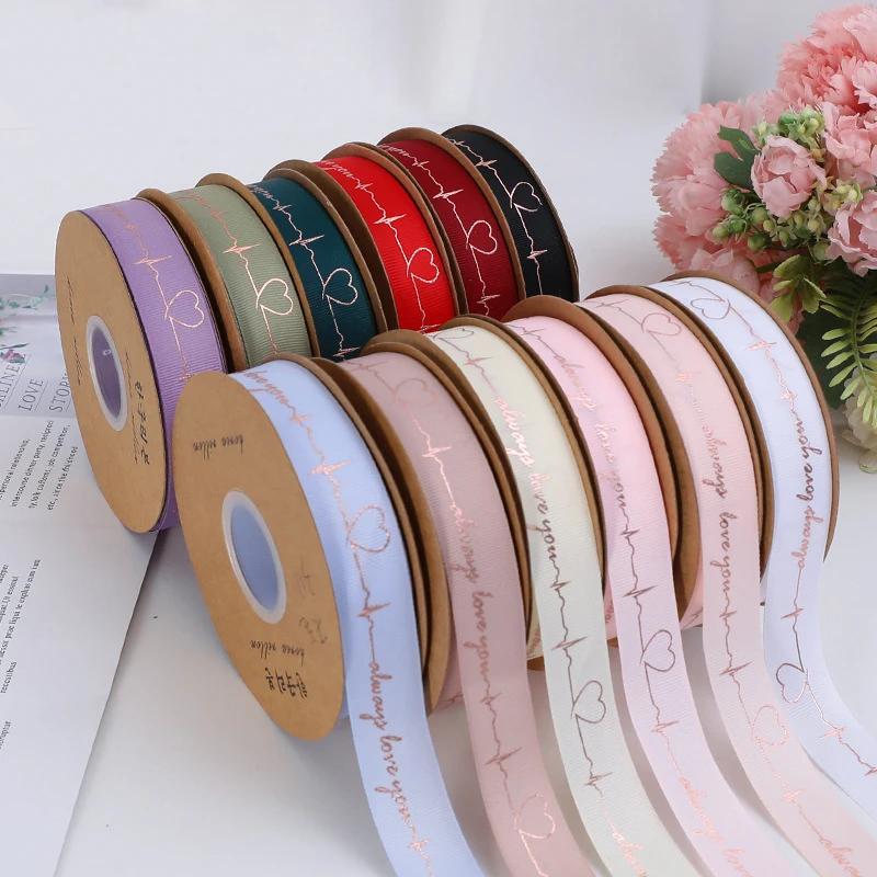2.5cm Heartwarming Hot Stamped Alphabet Threaded Ribbon Beautiful for ...