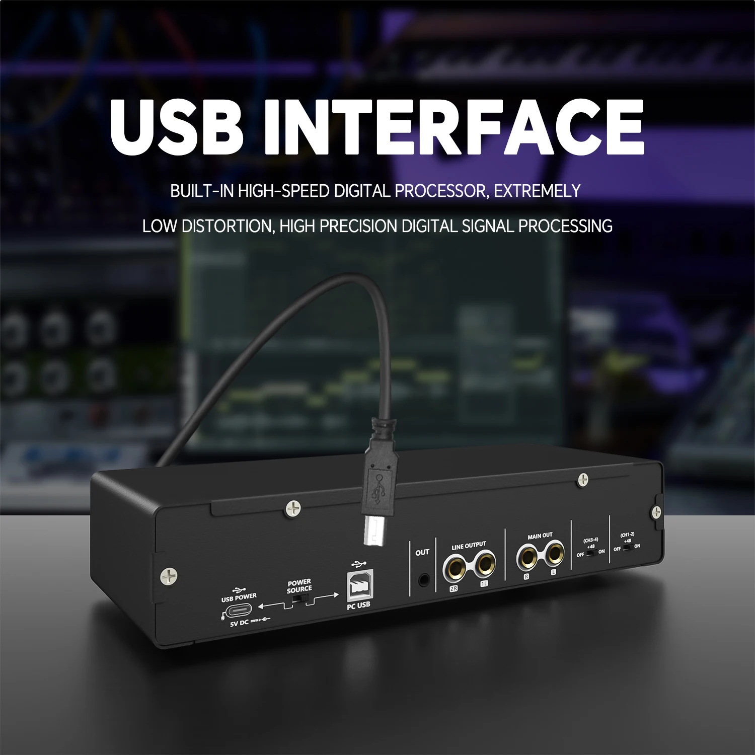 GAX-MD44 OEM 24bit 192kHz Audio Interface - 4 Channel USB