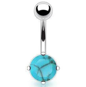 Wholesale  Stainless Steel New Model Belly Button Ring - Creative Blue Turquoise Stainless Steel Piercing Accessory