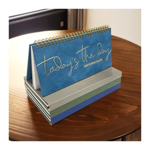 Brandnew Table Calendar Pu Leather Custom logo Schedule Book Weekly Planner 52 Weeks Desktop Undated Agenda for Business Gift