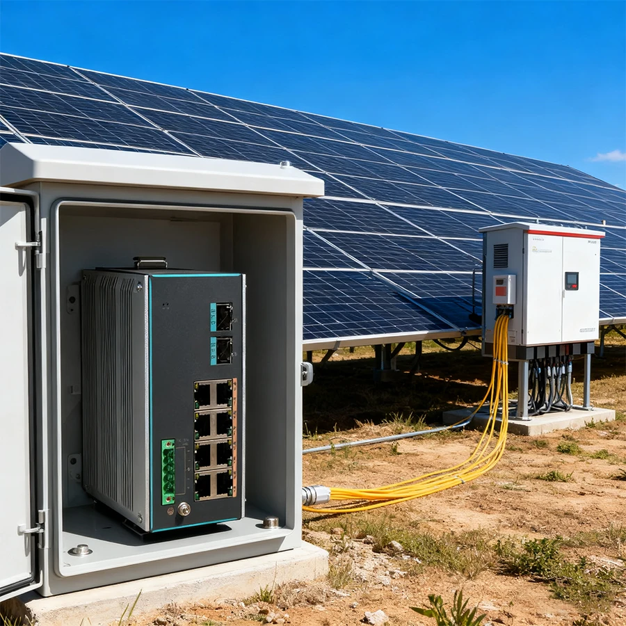 Managed DIN Rail 8 Port Gigabit Ethernet and 2 1000M SFP Industrial Switch