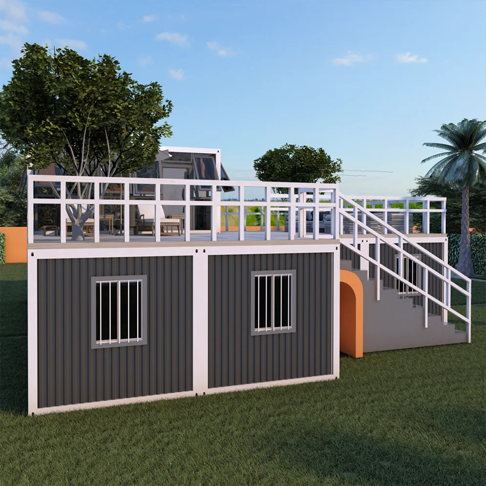 2 Stories Shipping Container Frame House Prefabricated Prefab Modern Home Luxury Villa