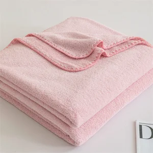 Wholesale Multi-Color Solid Coral Fleece Throw Blanket Soft Microfiber Blanket