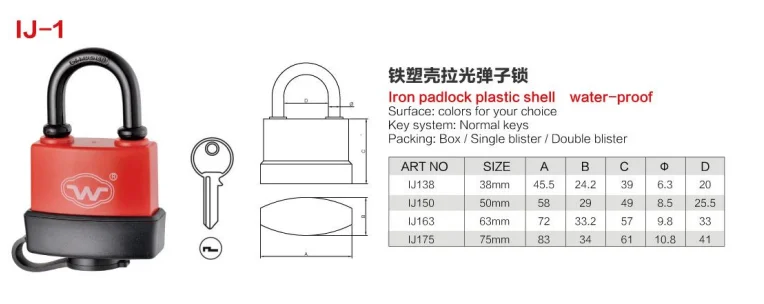 Top Security Short PVC Case Plastic Covered Weather Resistant Padlock ...