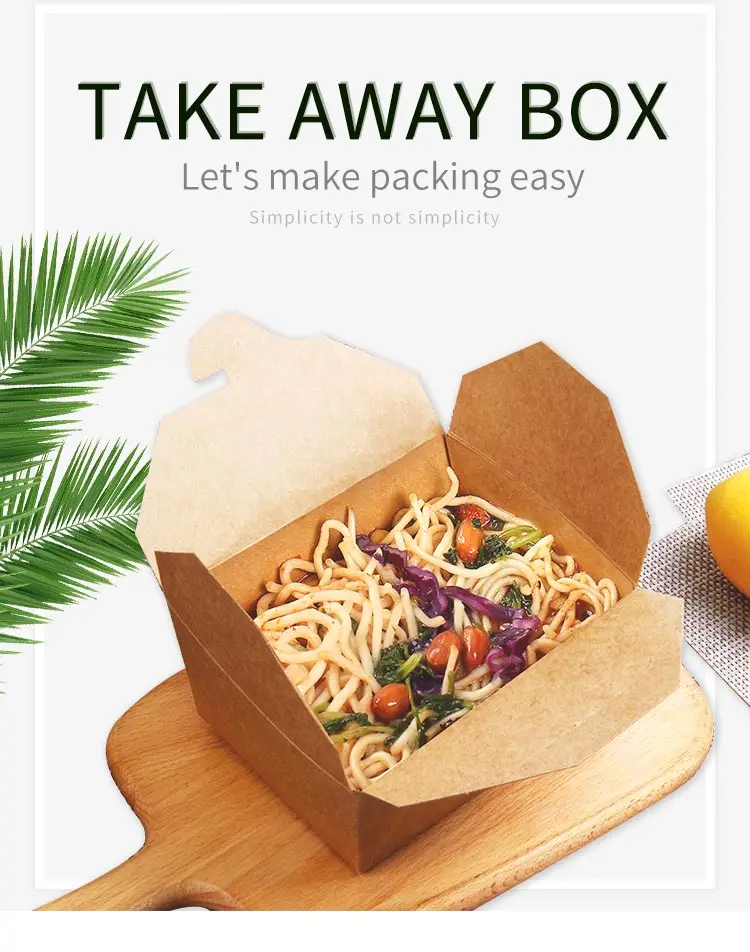 Rectangular Disposable Kraft Paper Takeaway Lunch Box| Alibaba.com