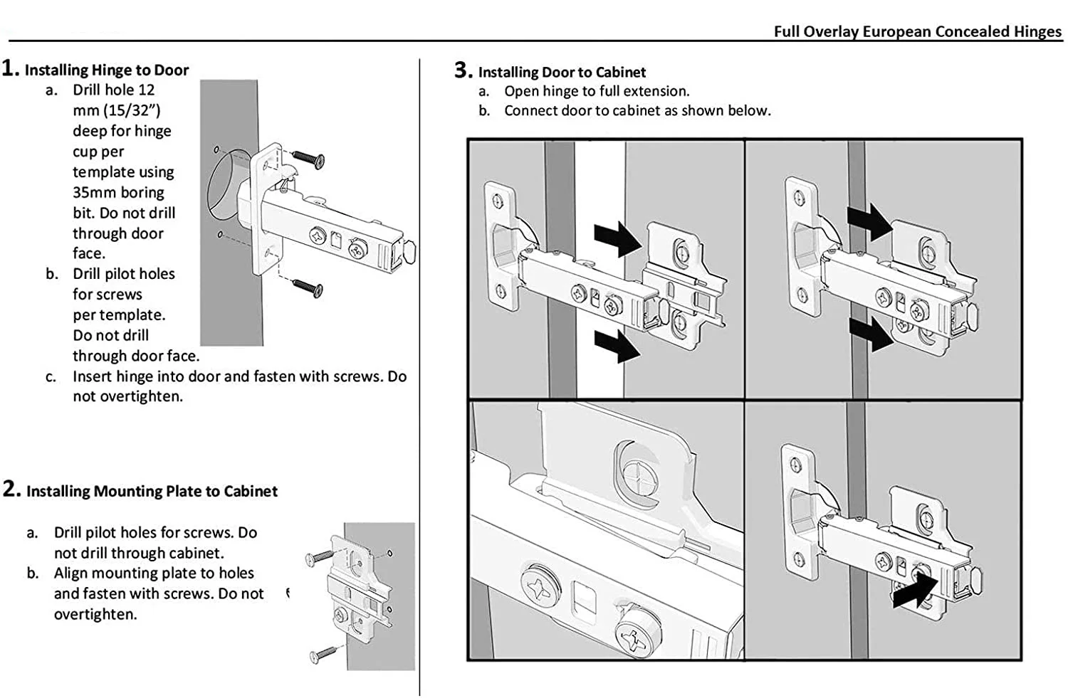 Kitchen Folding Table Furniture Hinge Soft Close Iron 3d Adjust