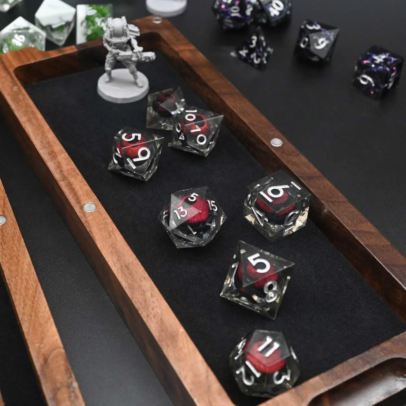 3 Available Wood Rectangle Tabletop RPG Miniature Wooden DND Dice Box for Dungeons and Dragons