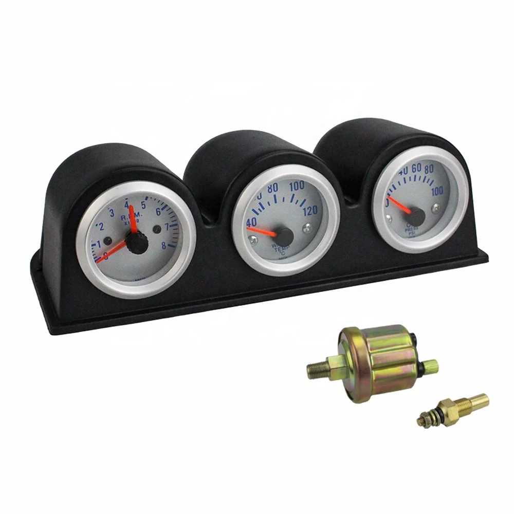 Auto Meter RPMメーター・オイルプレッシャー・水温計セット 2インチ52MMトリプルゲージキット タコメーター RPM 水温計 オイル