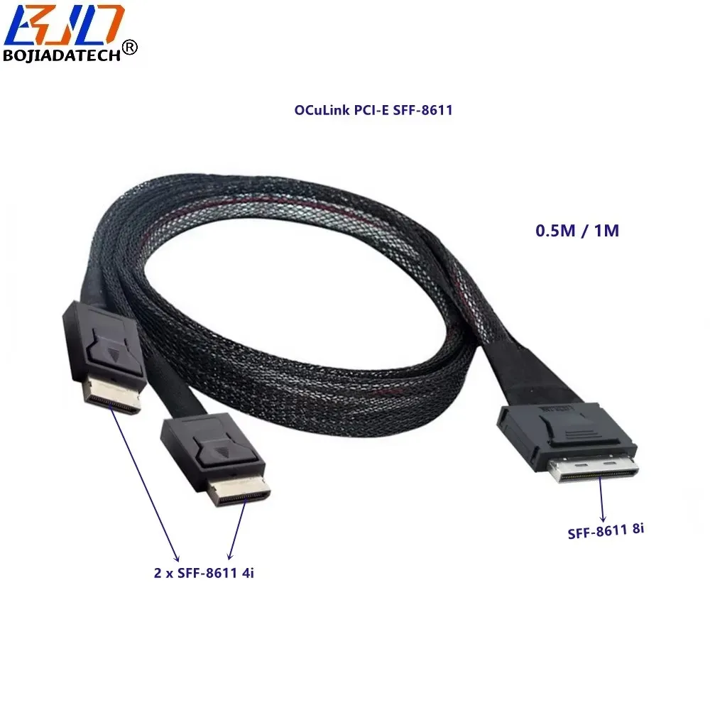 OCuLink PCI-E 4.0 SFF-8611 8iからデュアル2 x SFF-8611 4iSSD