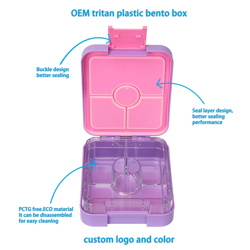 Kawaii Kids Cartoon Lunch Box 4 Compartment Small Size New Bento Lunch