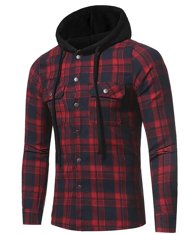 mens flannel moletom com capuzs