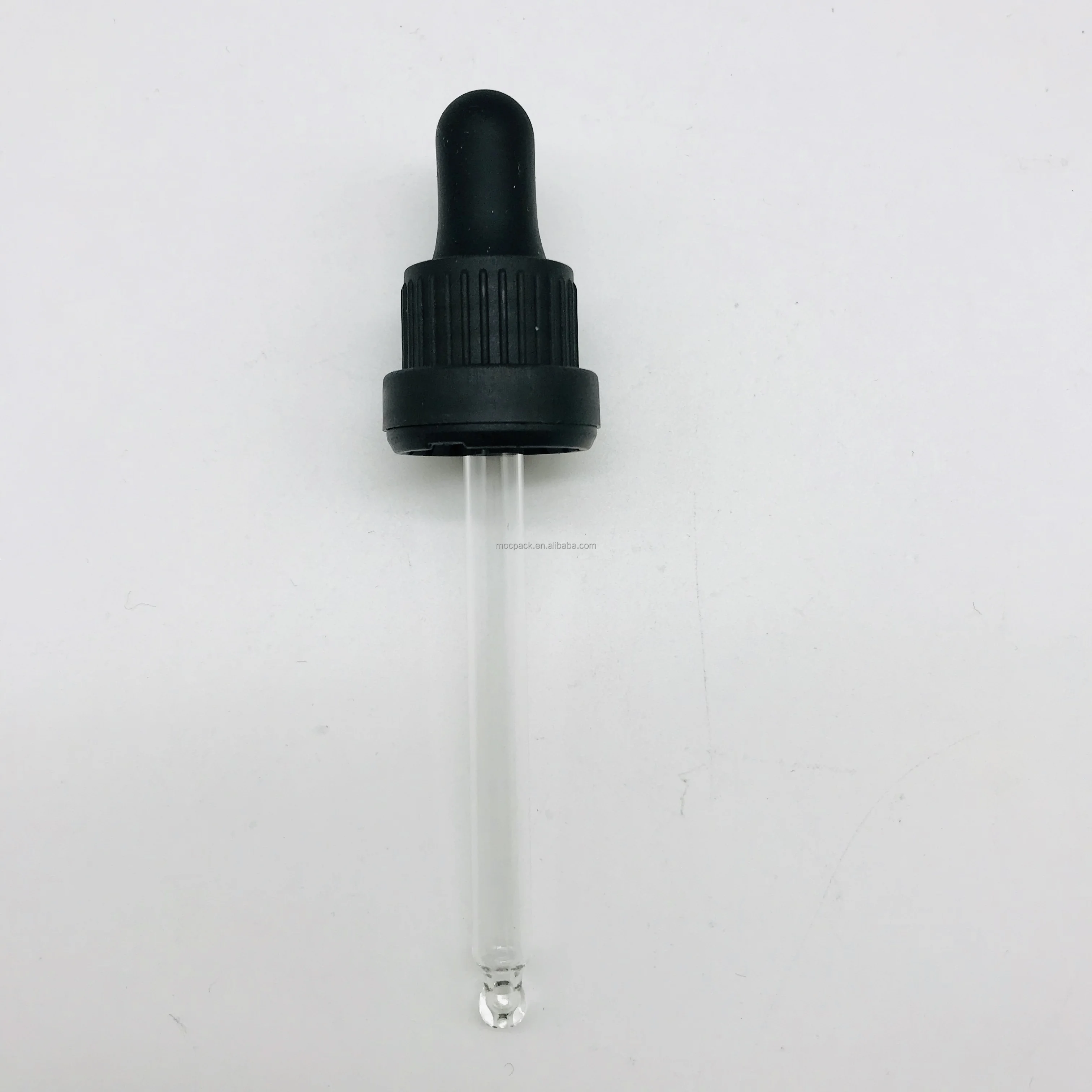 product factory wholesale 18mm matte black tamper evident dropper tamper proof glass dropper-27