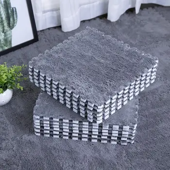 Shaggy Soft EVA Velvet Pad Baby DIY Puzzle Carpet Foam Suede Floor Mat Children's Play Blanket Bedroom Mosaic Floor Mat