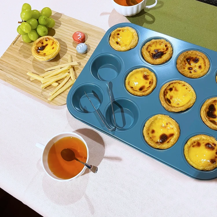 Bakeware Tool 12 Cups Nonstick 16 Cup Cupcake Tray Carbon Steel Cake Tart Muffin Top Pan Madeleine Mold Bread Pan Muffin Pan