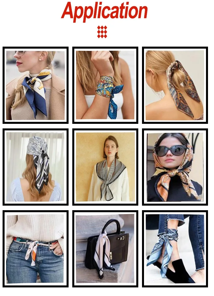 2022 Ladies Neckerchief Silk Scarves Hair Band Custom Long Silk
