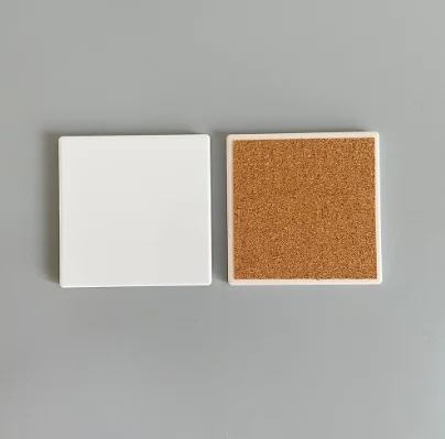 New Style Blank Sublimation Coffee Ceramic Coaster Cork Coaster Round Square Heat Transfer Ceramic Coaster