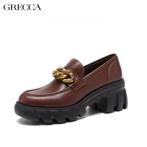 Women's Summer Fashionable Anti-Slip Formal Heeled Loafers Cowhide and Sheepskin Comfortable Soft Faux Suede Upper Material